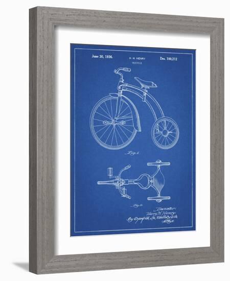 PP1114-Blueprint Tricycle Patent Poster-Cole Borders-Framed Giclee Print