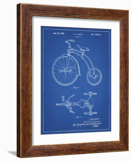 PP1114-Blueprint Tricycle Patent Poster-Cole Borders-Framed Giclee Print