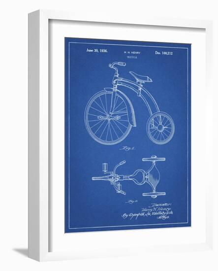 PP1114-Blueprint Tricycle Patent Poster-Cole Borders-Framed Giclee Print