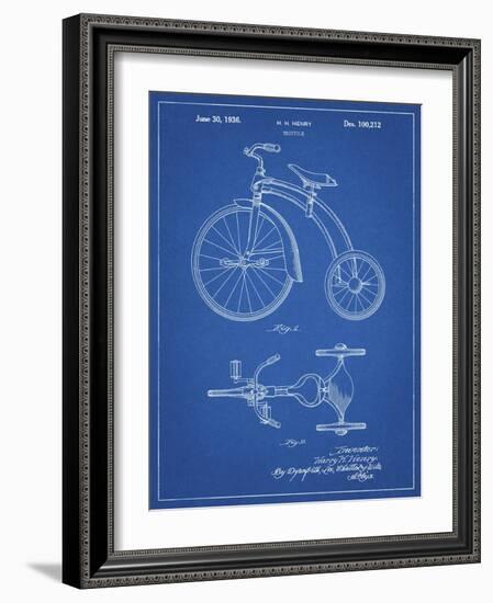 PP1114-Blueprint Tricycle Patent Poster-Cole Borders-Framed Giclee Print