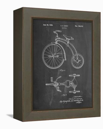 PP1114-Chalkboard Tricycle Patent Poster-Cole Borders-Framed Premier Image Canvas