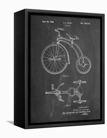 PP1114-Chalkboard Tricycle Patent Poster-Cole Borders-Framed Premier Image Canvas