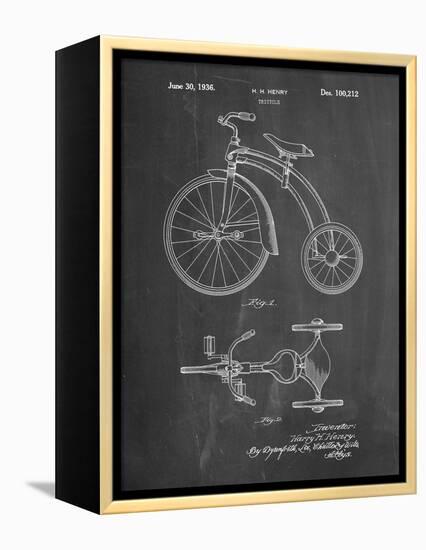 PP1114-Chalkboard Tricycle Patent Poster-Cole Borders-Framed Premier Image Canvas
