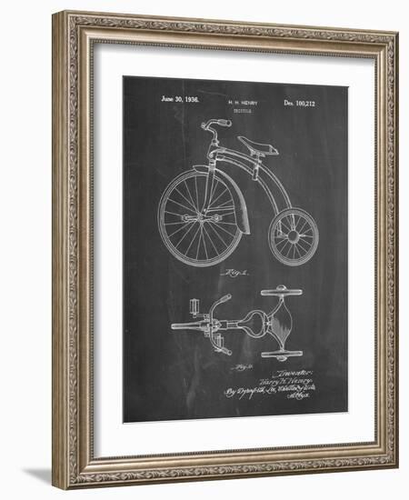 PP1114-Chalkboard Tricycle Patent Poster-Cole Borders-Framed Giclee Print