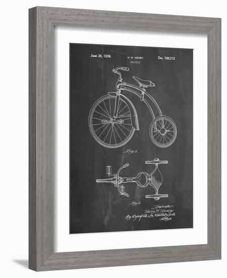 PP1114-Chalkboard Tricycle Patent Poster-Cole Borders-Framed Giclee Print