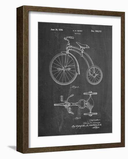 PP1114-Chalkboard Tricycle Patent Poster-Cole Borders-Framed Giclee Print