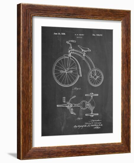 PP1114-Chalkboard Tricycle Patent Poster-Cole Borders-Framed Giclee Print