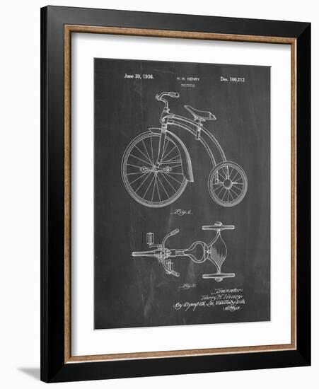 PP1114-Chalkboard Tricycle Patent Poster-Cole Borders-Framed Giclee Print