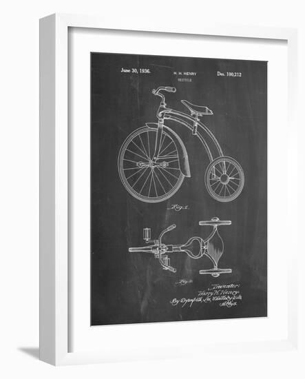 PP1114-Chalkboard Tricycle Patent Poster-Cole Borders-Framed Giclee Print