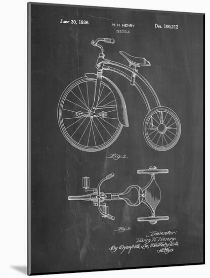 PP1114-Chalkboard Tricycle Patent Poster-Cole Borders-Mounted Giclee Print