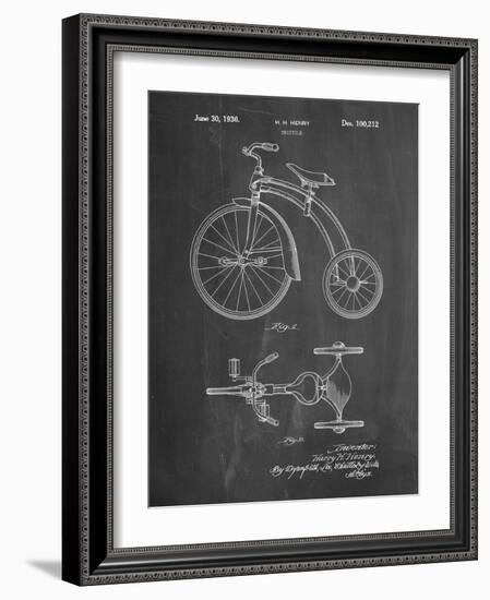 PP1114-Chalkboard Tricycle Patent Poster-Cole Borders-Framed Giclee Print