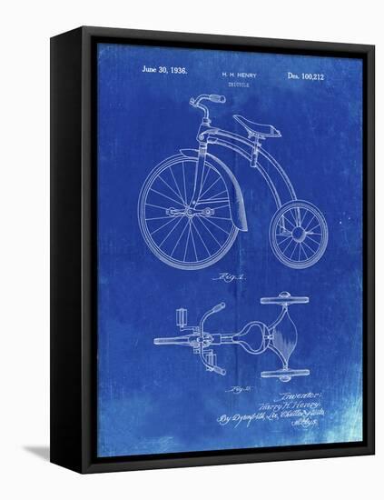 PP1114-Faded Blueprint Tricycle Patent Poster-Cole Borders-Framed Premier Image Canvas