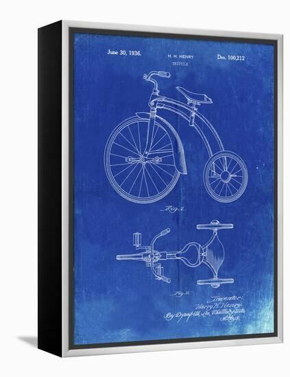 PP1114-Faded Blueprint Tricycle Patent Poster-Cole Borders-Framed Premier Image Canvas