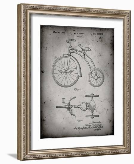 PP1114-Faded Grey Tricycle Patent Poster-Cole Borders-Framed Giclee Print