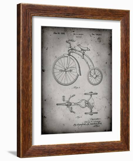 PP1114-Faded Grey Tricycle Patent Poster-Cole Borders-Framed Giclee Print