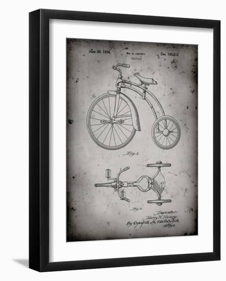 PP1114-Faded Grey Tricycle Patent Poster-Cole Borders-Framed Giclee Print