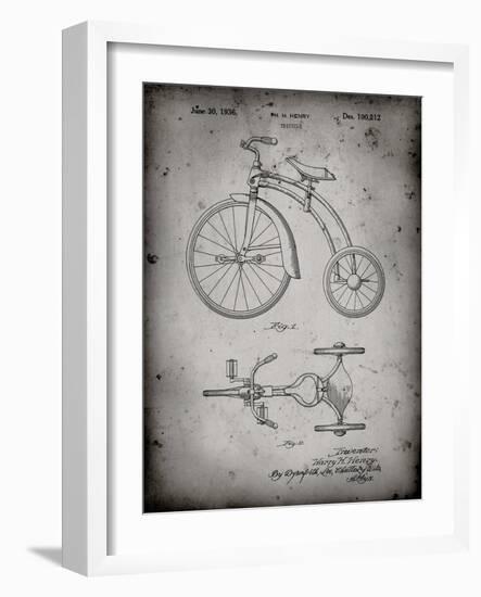 PP1114-Faded Grey Tricycle Patent Poster-Cole Borders-Framed Giclee Print