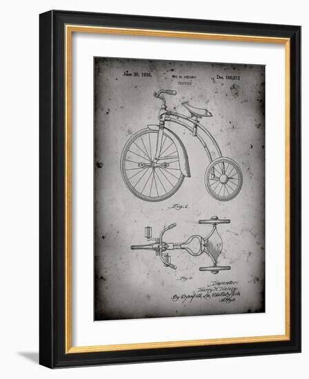 PP1114-Faded Grey Tricycle Patent Poster-Cole Borders-Framed Giclee Print