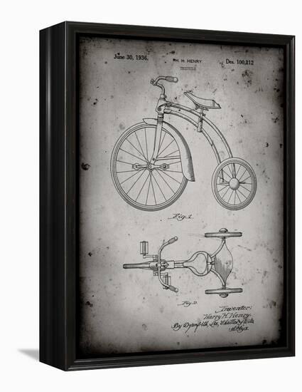 PP1114-Faded Grey Tricycle Patent Poster-Cole Borders-Framed Premier Image Canvas