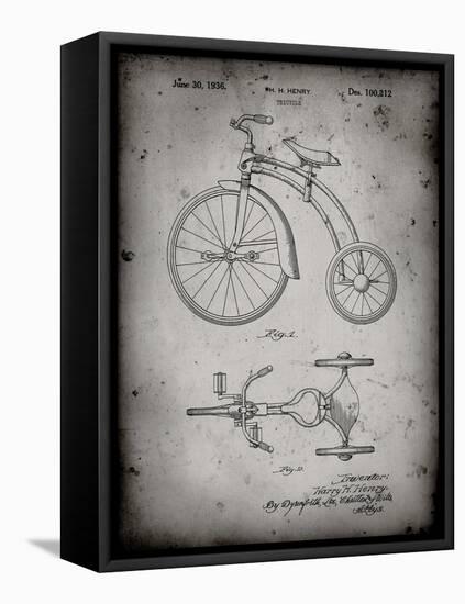 PP1114-Faded Grey Tricycle Patent Poster-Cole Borders-Framed Premier Image Canvas