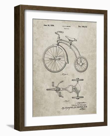 PP1114-Sandstone Tricycle Patent Poster-Cole Borders-Framed Giclee Print