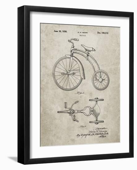 PP1114-Sandstone Tricycle Patent Poster-Cole Borders-Framed Giclee Print