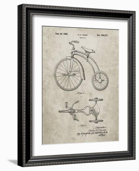 PP1114-Sandstone Tricycle Patent Poster-Cole Borders-Framed Giclee Print