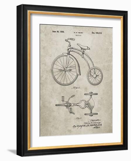 PP1114-Sandstone Tricycle Patent Poster-Cole Borders-Framed Giclee Print