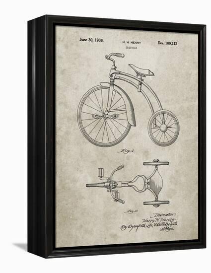 PP1114-Sandstone Tricycle Patent Poster-Cole Borders-Framed Premier Image Canvas