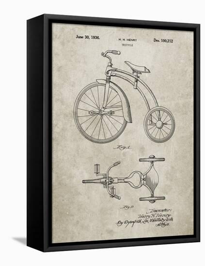 PP1114-Sandstone Tricycle Patent Poster-Cole Borders-Framed Premier Image Canvas