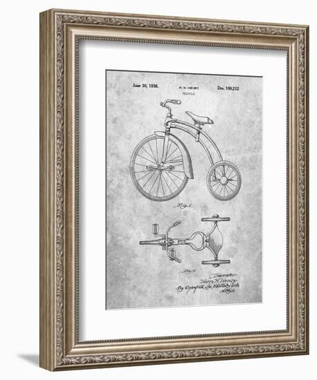 PP1114-Slate Tricycle Patent Poster-Cole Borders-Framed Giclee Print