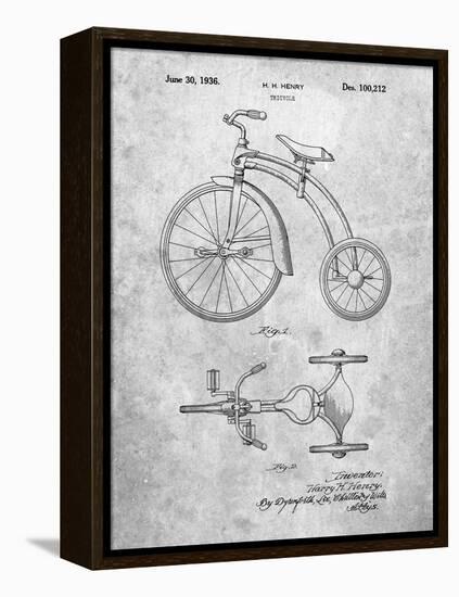 PP1114-Slate Tricycle Patent Poster-Cole Borders-Framed Premier Image Canvas