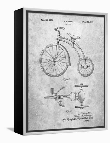 PP1114-Slate Tricycle Patent Poster-Cole Borders-Framed Premier Image Canvas