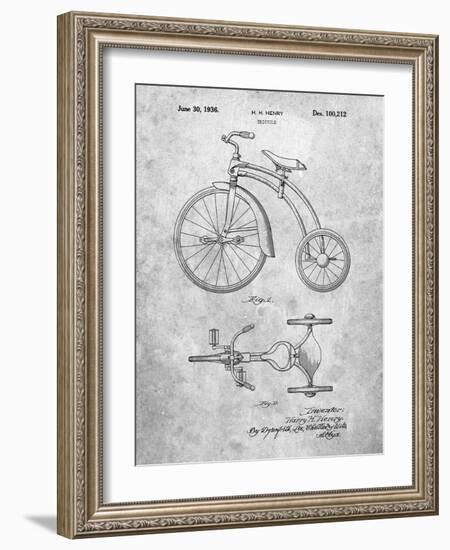 PP1114-Slate Tricycle Patent Poster-Cole Borders-Framed Giclee Print