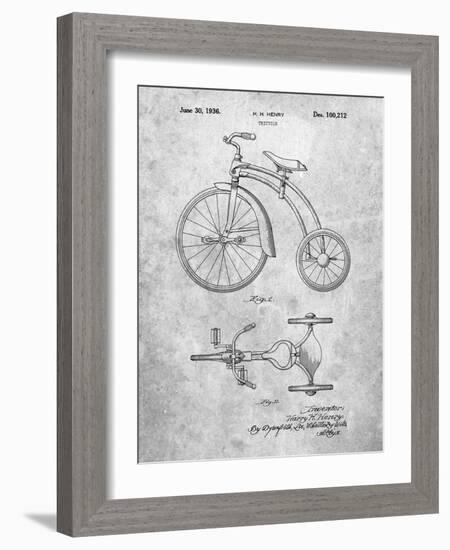 PP1114-Slate Tricycle Patent Poster-Cole Borders-Framed Giclee Print