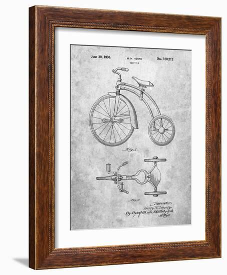 PP1114-Slate Tricycle Patent Poster-Cole Borders-Framed Giclee Print