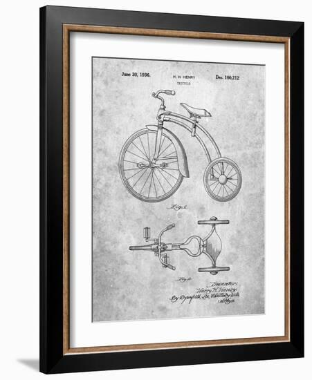 PP1114-Slate Tricycle Patent Poster-Cole Borders-Framed Giclee Print