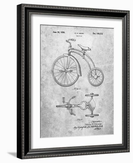 PP1114-Slate Tricycle Patent Poster-Cole Borders-Framed Giclee Print