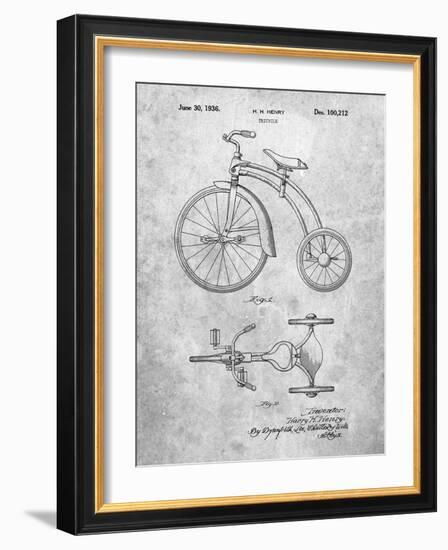 PP1114-Slate Tricycle Patent Poster-Cole Borders-Framed Giclee Print