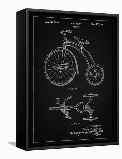 PP1114-Vintage Black Tricycle Patent Poster-Cole Borders-Framed Premier Image Canvas