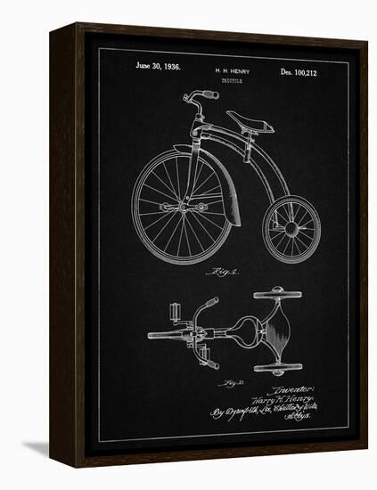 PP1114-Vintage Black Tricycle Patent Poster-Cole Borders-Framed Premier Image Canvas