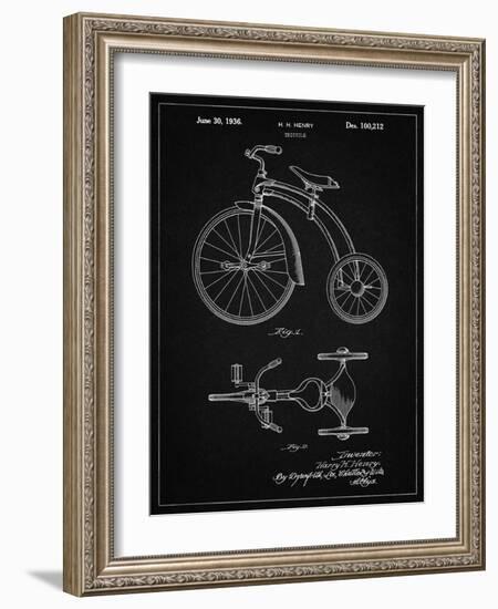 PP1114-Vintage Black Tricycle Patent Poster-Cole Borders-Framed Giclee Print