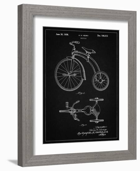 PP1114-Vintage Black Tricycle Patent Poster-Cole Borders-Framed Giclee Print