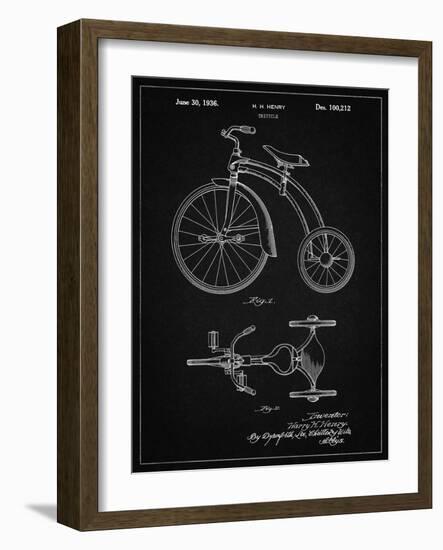 PP1114-Vintage Black Tricycle Patent Poster-Cole Borders-Framed Giclee Print