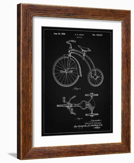 PP1114-Vintage Black Tricycle Patent Poster-Cole Borders-Framed Giclee Print