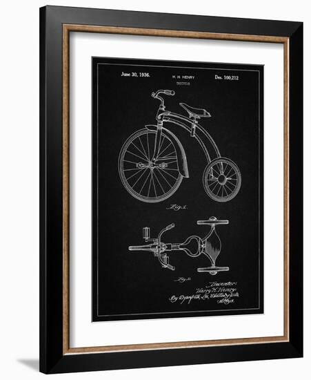 PP1114-Vintage Black Tricycle Patent Poster-Cole Borders-Framed Giclee Print