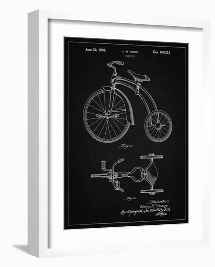 PP1114-Vintage Black Tricycle Patent Poster-Cole Borders-Framed Giclee Print