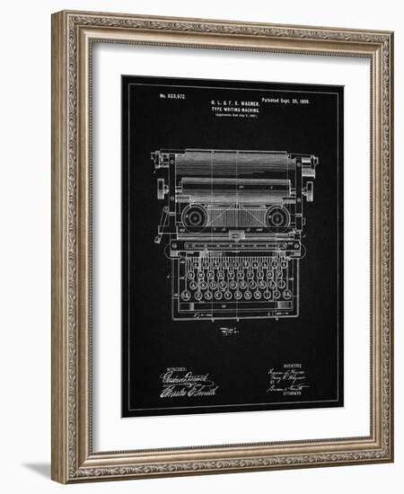 PP1118-Vintage Black Underwood Typewriter Patent Poster-Cole Borders-Framed Giclee Print