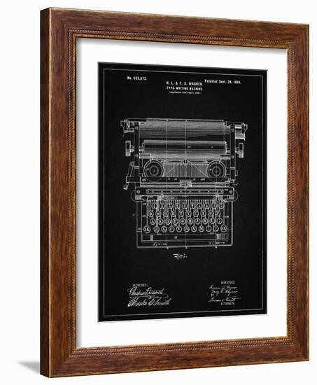 PP1118-Vintage Black Underwood Typewriter Patent Poster-Cole Borders-Framed Giclee Print