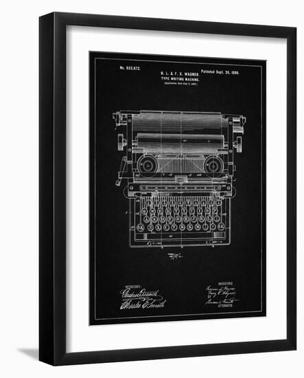 PP1118-Vintage Black Underwood Typewriter Patent Poster-Cole Borders-Framed Giclee Print